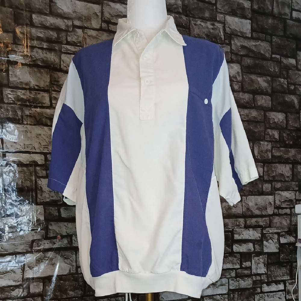 Stylish Blue and White Men's Polo Shirt